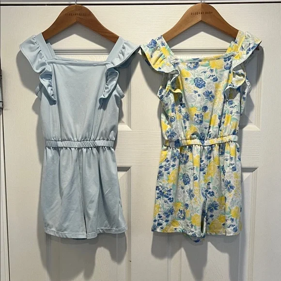 btween Light Blue and Floral Kids Rompers - Picture 1 of 11